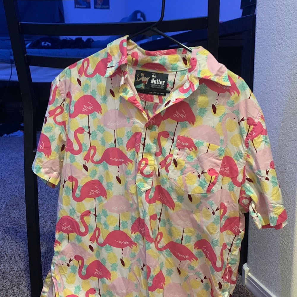 Vintage Chubbies Flamingo mens polo size small